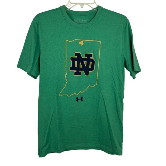 Under Armour NEW Notre Dame Green Tee Shirt Women's Sm College University Irish - Picture 1 of 12